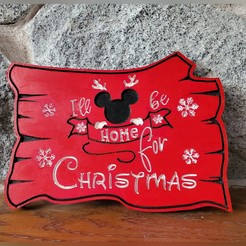 I'll Be Home for Christmas Log Sign